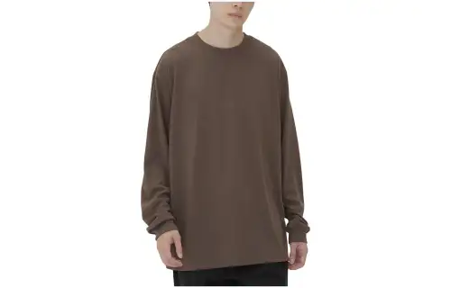 New Balance T Shirts Men's Brown Crew Neck Moderate Straight Fit
