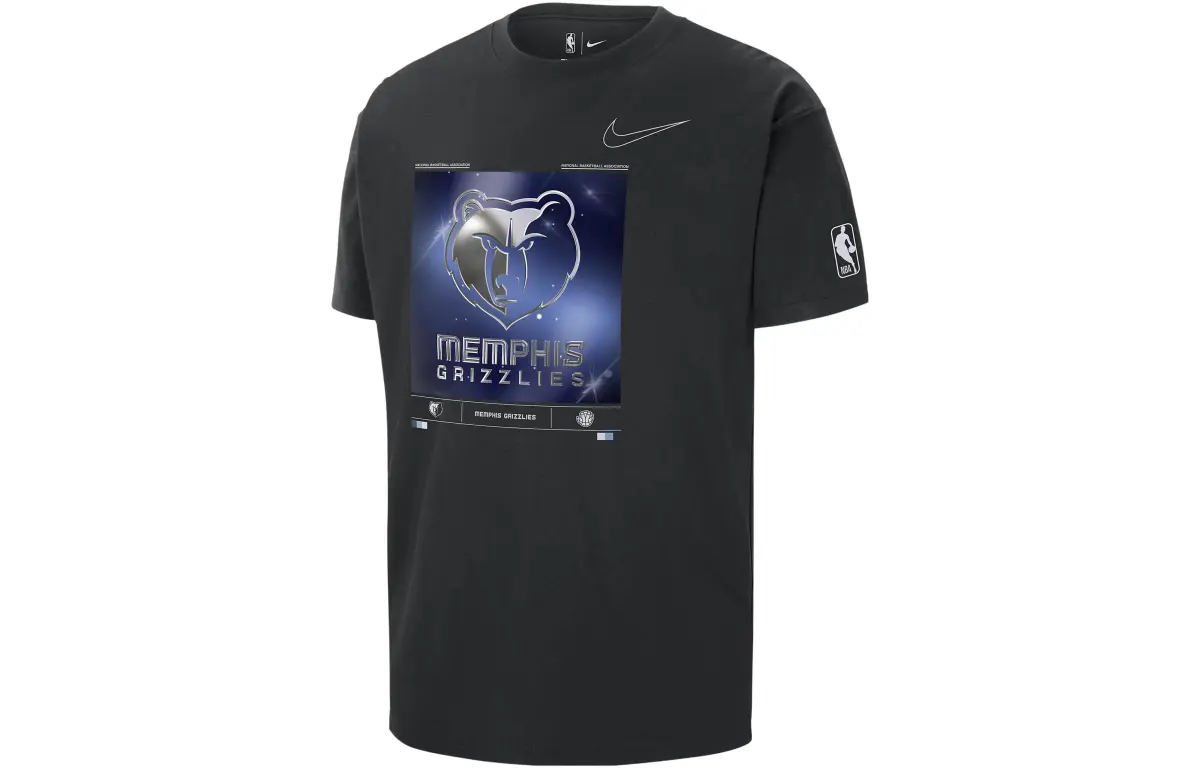 Nike T-Shirts Men's Black Crew Neck Moderate Straight Fit
