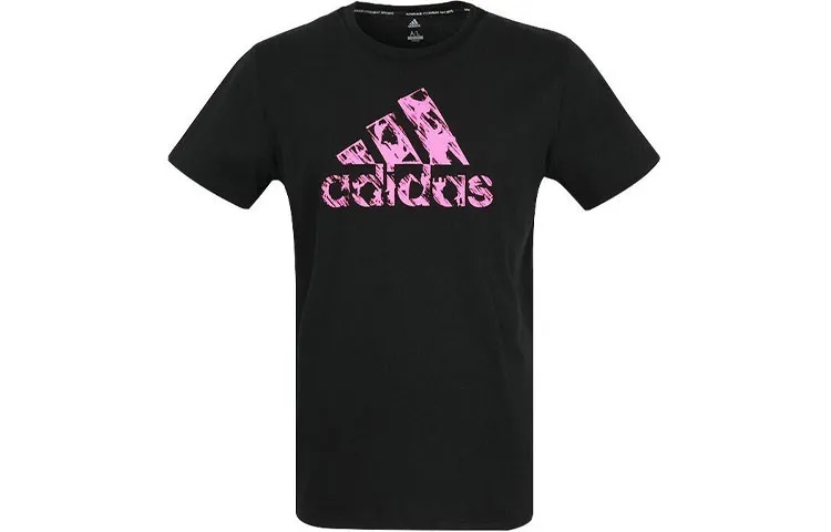 Adidas T Shirt Men's Black With Purple Logo