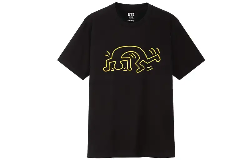 UNIQLO T Shirts Unisex Black Crew Neck Moderate