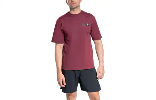 Reebok T Shirts Men's Red Crew Neck Moderate Straight Fit