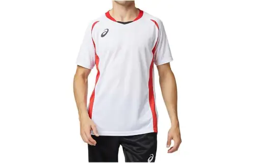 ASICS T Shirts Men's White Crew Neck Moderate