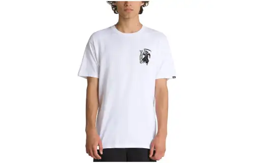 Vans T Shirts Men's White Crew Neck Moderate Straight Fit