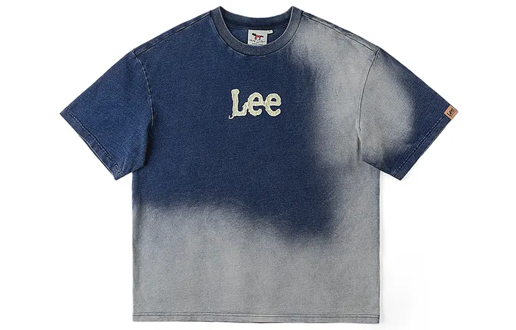 Lee T Shirts Unisex Light Blue Crew Neck Moderate Straight Fit
