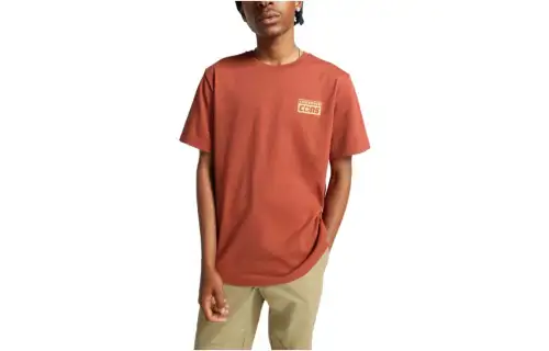 Converse CONS TEE T Shirts Men's Brick Red Crew Neck Moderate Straight Fit