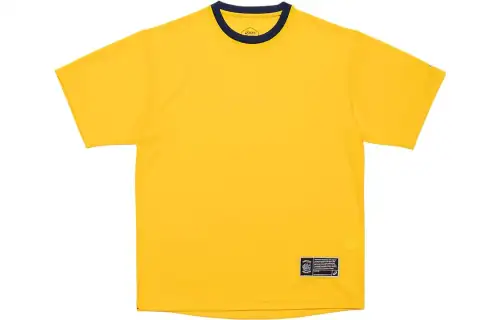 ASICS T Shirts Men's Yellow Crew Neck Moderate Straight Fit