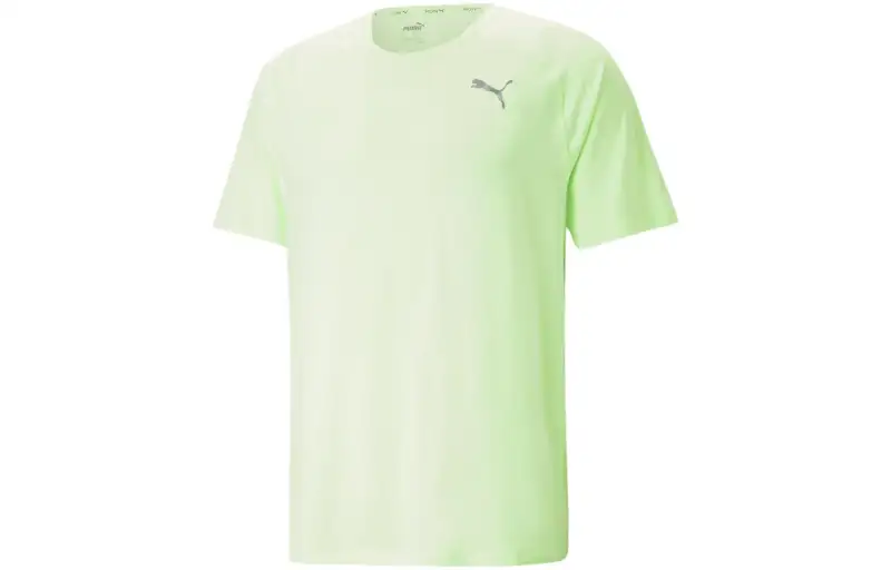 PUMA T Shirts Men's Green Crew Neck Moderate