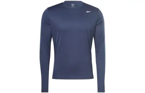 Reebok T Shirts Men's Dark Blue Crew Neck Moderate Straight Fit