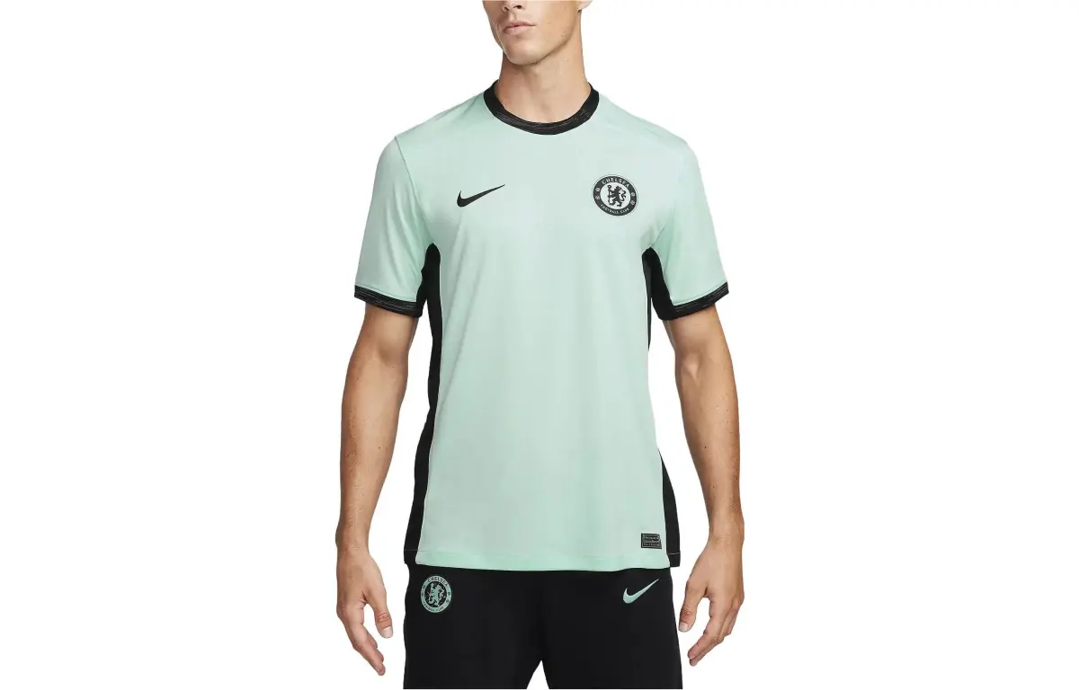 Nike T-Shirts Men's Teal Crew Neck Moderate Straight Fit