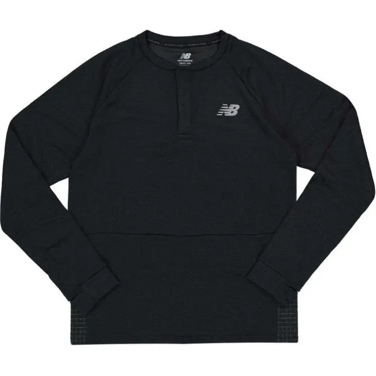 New Balance T-Shirts Men's Black Crew Neck Moderate Straight Fit