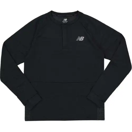 New Balance T Shirts Men's Black Crew Neck Moderate Straight Fit