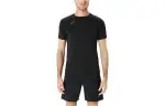 ASICS T Shirts Men's Black Crew Neck Moderate Straight Fit