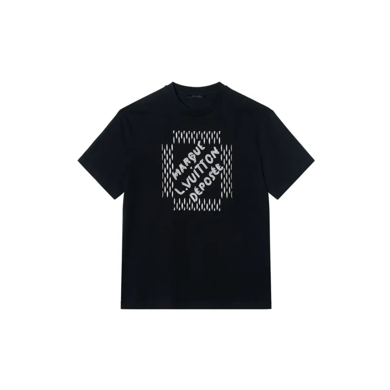 LOUIS VUITTON Embroidered Signature Cotton T Shirt