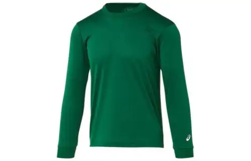 ASICS T Shirts Unisex Green Crew Neck Moderate Straight Fit