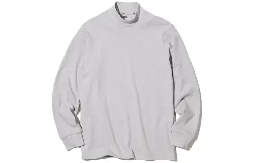 UNIQLO T Shirts Unisex Gray Turtleneck Moderate