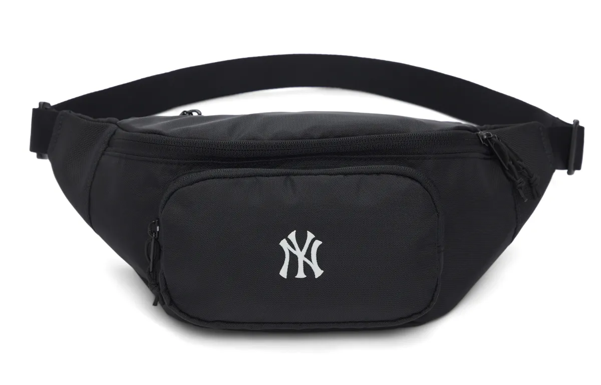 MLB New York Yankees Polyester Sling Bag Crossbody Bag Shoulder Bag Zippers Fanny Packs Unisex Black