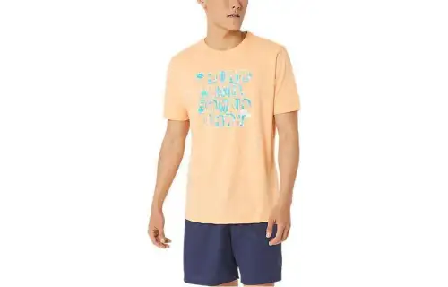 ASICS T Shirts Men's Sunflower Crew Neck Moderate Straight Fit