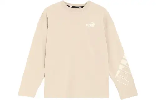 PUMA POWER T Shirts Men's Putty Powder Color Crew Neck Moderate