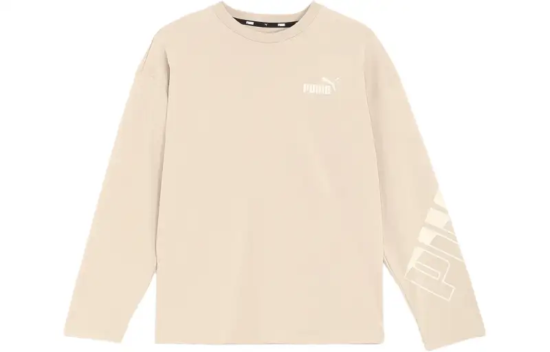 PUMA POWER T Shirts Men's Putty Powder Color Crew Neck Moderate