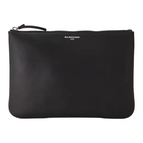 Balenciaga Leather Clutch Men's Black