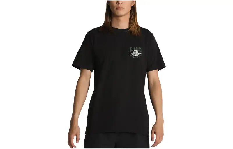 Vans T Shirts Men's Black Crew Neck Moderate Straight Fit