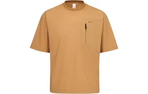 Reebok T Shirts Men's Orange Crew Neck Moderate Straight Fit