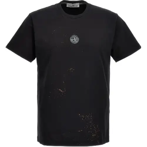 STONE ISLAND Compass motif Crew neck T shirt