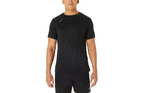 ASICS T Shirts Men's Black Crew Neck Moderate Other