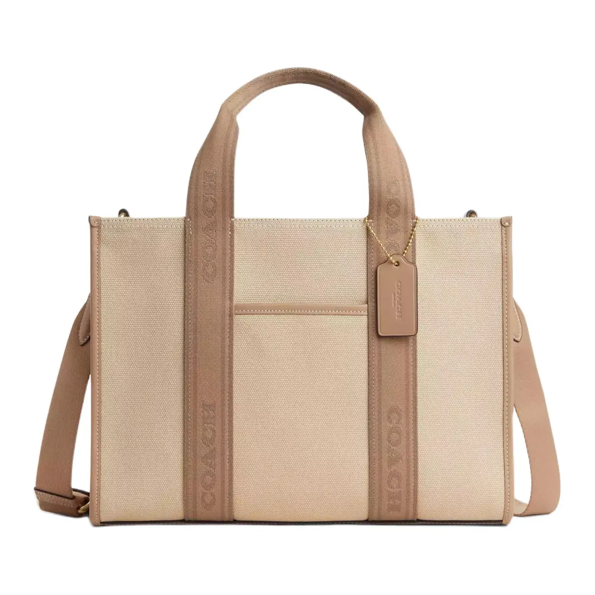 COACH Smith Canvas With Leather Tote Bag, Shopping Bag, Shoulder Bag, Handbag Large Women's Natural