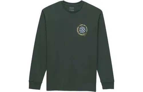 Vans Globe Circle Long Sleeve T Shirt T Shirt Men's Green