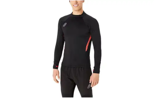 ASICS T Shirts Men's Black Crew Neck Moderate Straight Fit