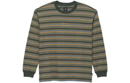 Vans BARWOOD T Shirts Men's Dark Forest Crew Neck Moderate Straight Fit