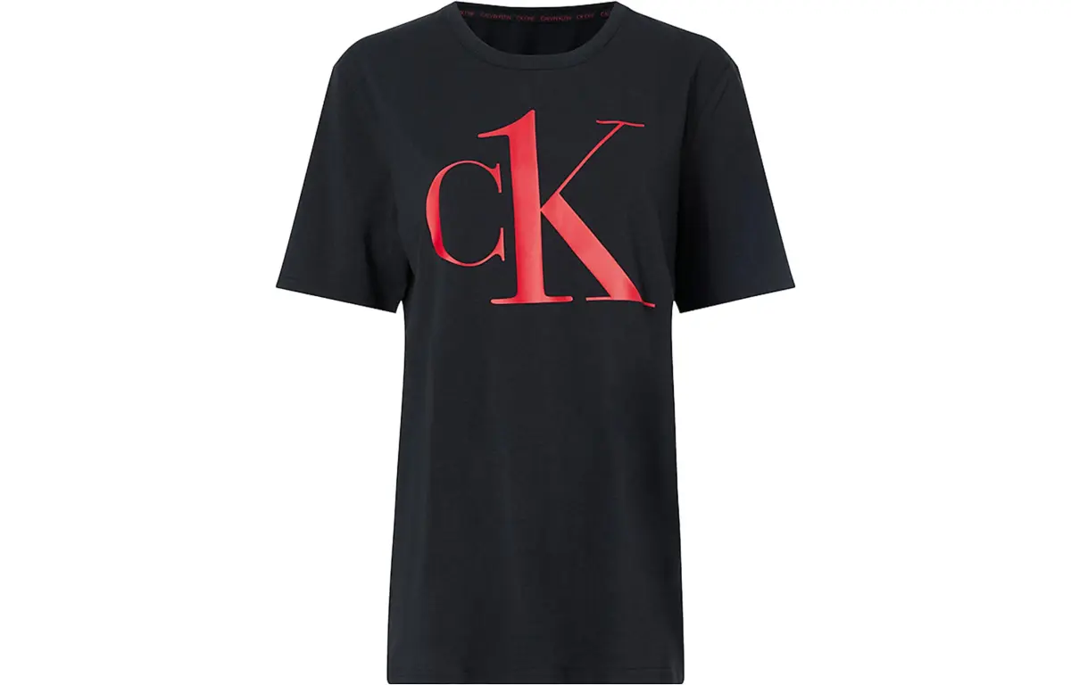 Calvin Klein T-Shirts Men's Black Crew Neck Moderate Straight Fit