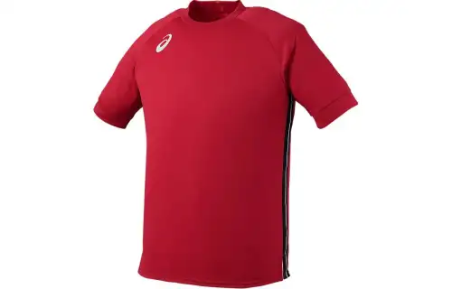 ASICS T Shirts Men's Red Crew Neck Moderate Other