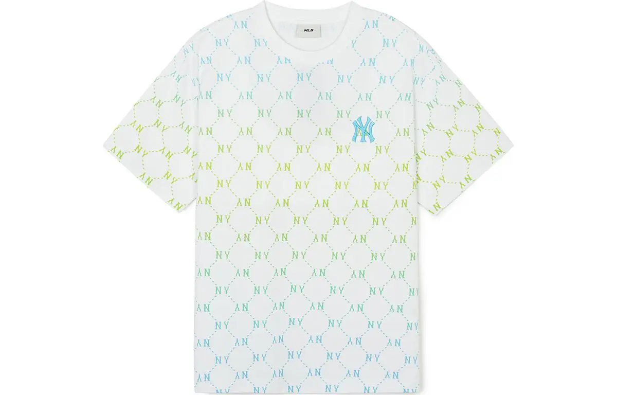 MLB New York Yankees T-Shirts Unisex Aqua Blue Crew Neck Moderate