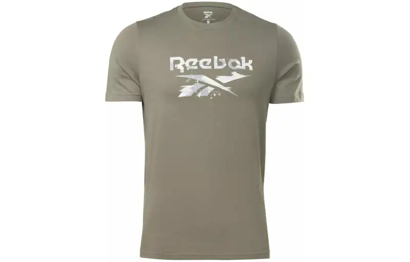 Reebok T Shirts Men's Gray Crew Neck Moderate Straight Fit