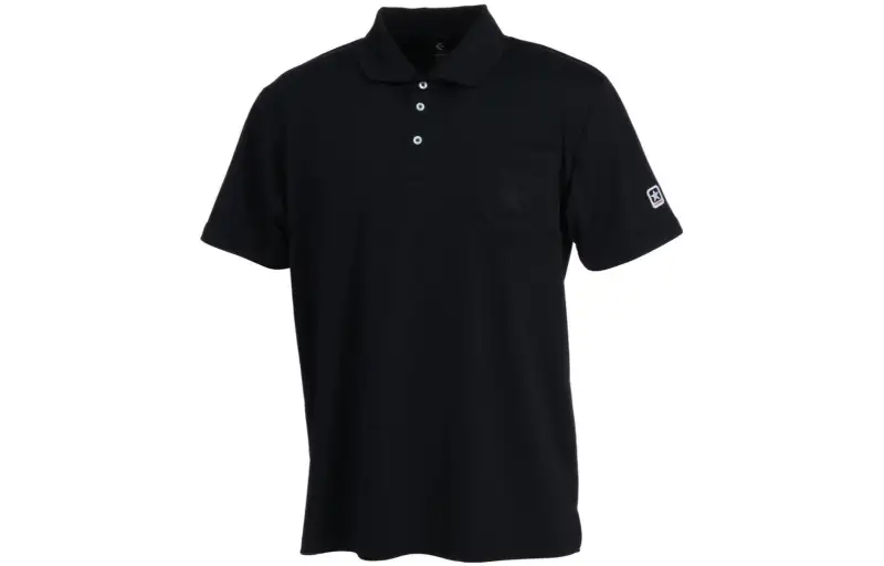 Converse T Shirts Unisex Black Polo Collar Moderate Straight Fit