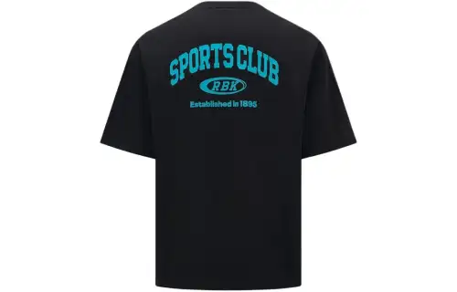 Reebok T Shirts Unisex Black Crew Neck Moderate Straight Fit