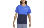 Nike T Shirts Men's Blue Crew Neck Moderate Straight Fit
