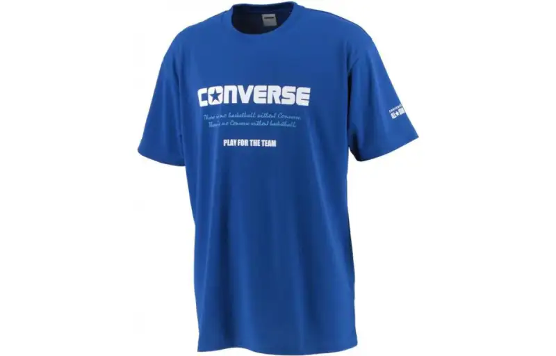 Converse T Shirts Unisex Blue Crew Neck Moderate Straight Fit