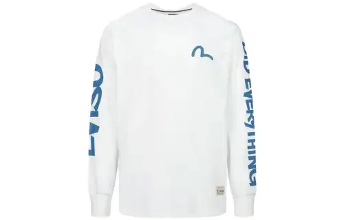 EVISU T Shirts Men's White Crew Neck Moderate Other