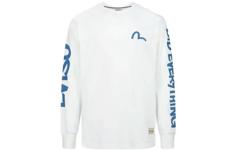 EVISU T Shirts Men's White Crew Neck Moderate Other