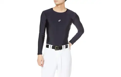 ASICS T Shirts Unisex Navy Crew Neck Moderate Straight Fit