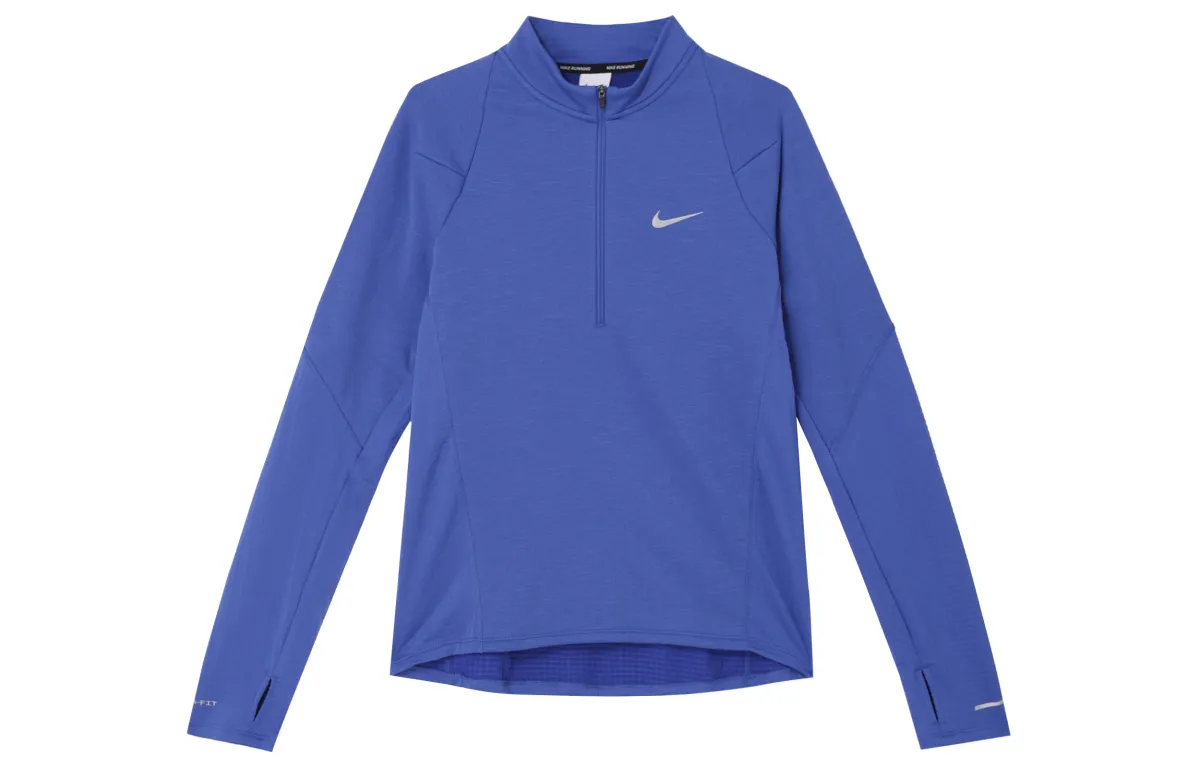 Nike Elemental T-Shirts Men's Game Royal Blue Stand Collar Moderate Straight Fit