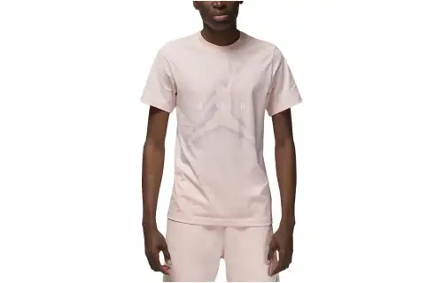 Jordan T Shirts Men's Pink Crew Neck Moderate Straight Fit