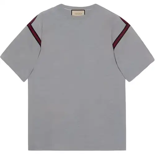 GUCCI T Shirts Men's Gray Crew Neck Moderate Straight Fit