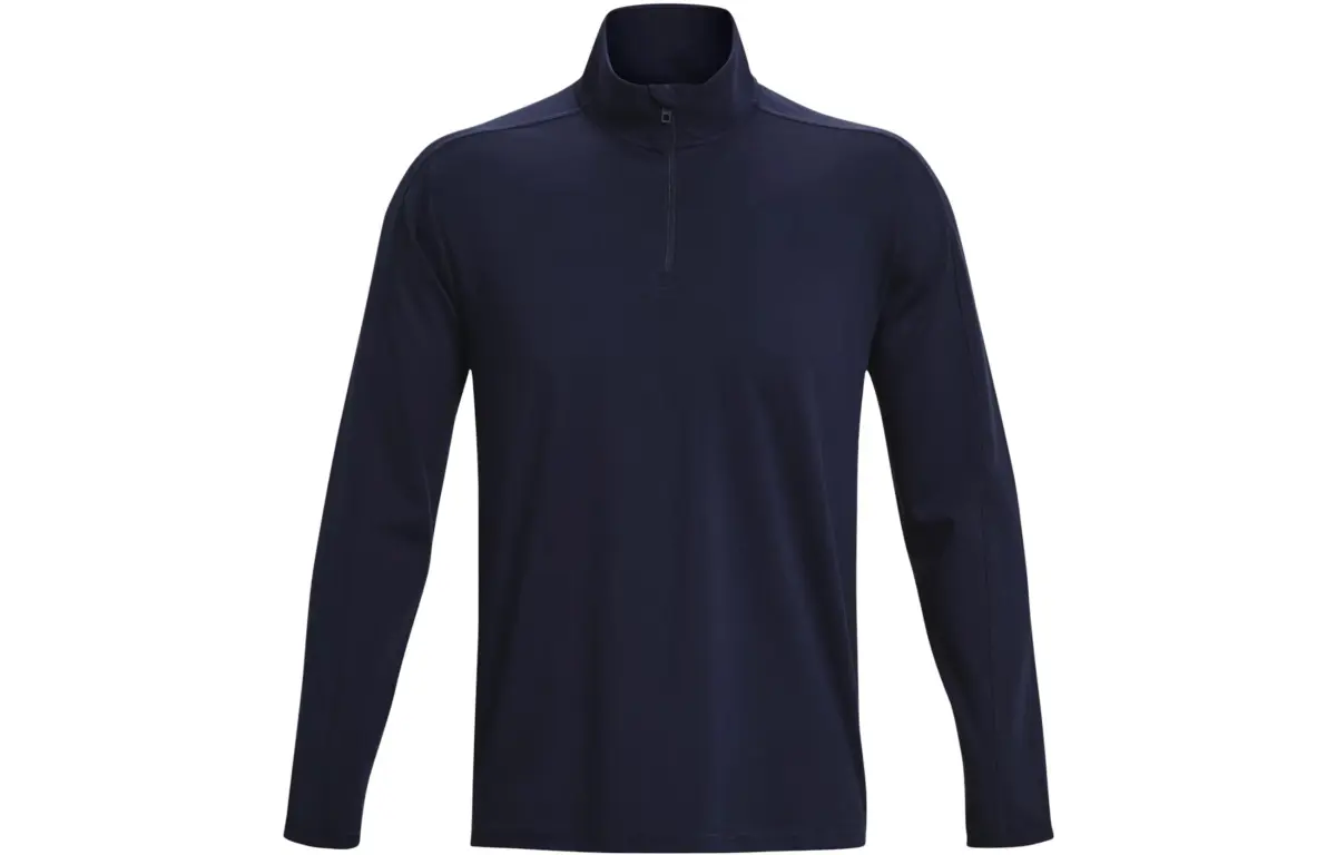 Under Armour Meridian T-Shirts Men's Marine Blue Stand Collar Moderate Straight Fit