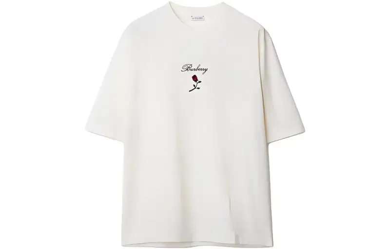 Burberry Floral Embroidered Crewneck T Shirt