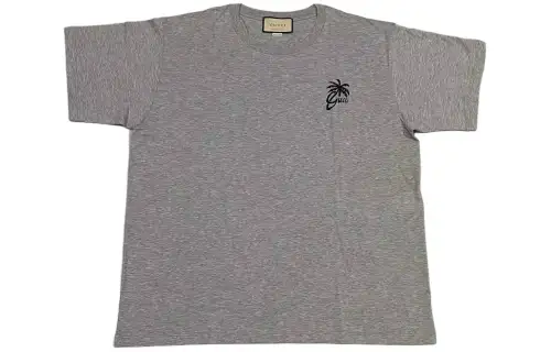 GUCCI T Shirts Men's Gray Crew Neck Moderate Straight Fit