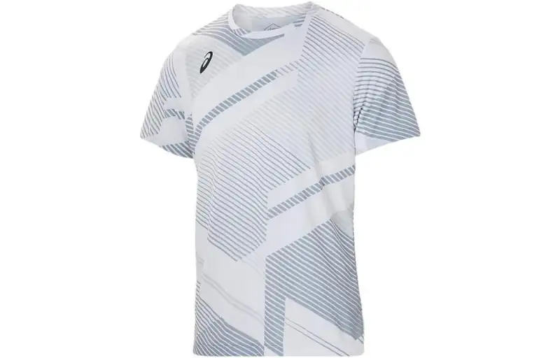 ASICS T Shirts Men's White Crew Neck Moderate Straight Fit